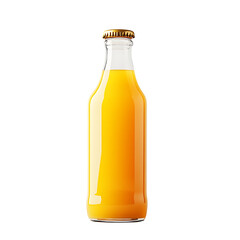 Isolated Glass Bottle of Orange Juice PNG on Transparent Background
