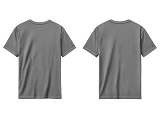 Isolated Gray T-Shirt Front & Back Mockup