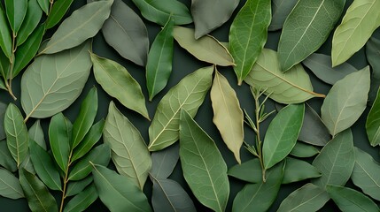 Obraz premium Assorted leaves on dark background