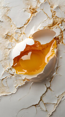 Golden Yolk in Cracked Egg Shell: An Artistic Celebration of Freshness and Simplicity