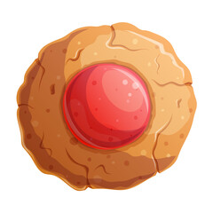 Delicious oatmeal cookies decorated with chocolate close-up. The concept of confectionery, cakes, pastries, cooking, confectionery. Isolated vector illustration for the design of menus, banners