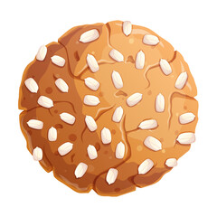 Delicious oatmeal cookies decorated with chocolate close-up. The concept of confectionery, cakes, pastries, cooking, confectionery. Isolated vector illustration for the design of menus, banners