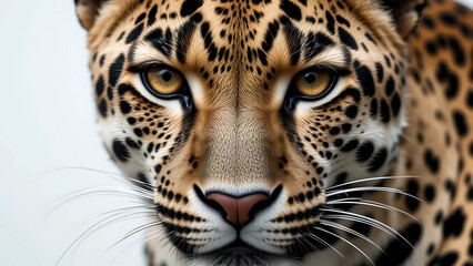 Obraz premium Majestic leopard close-up wildlife sanctuary animal portrait natural habitat eye-level wildlife conservation