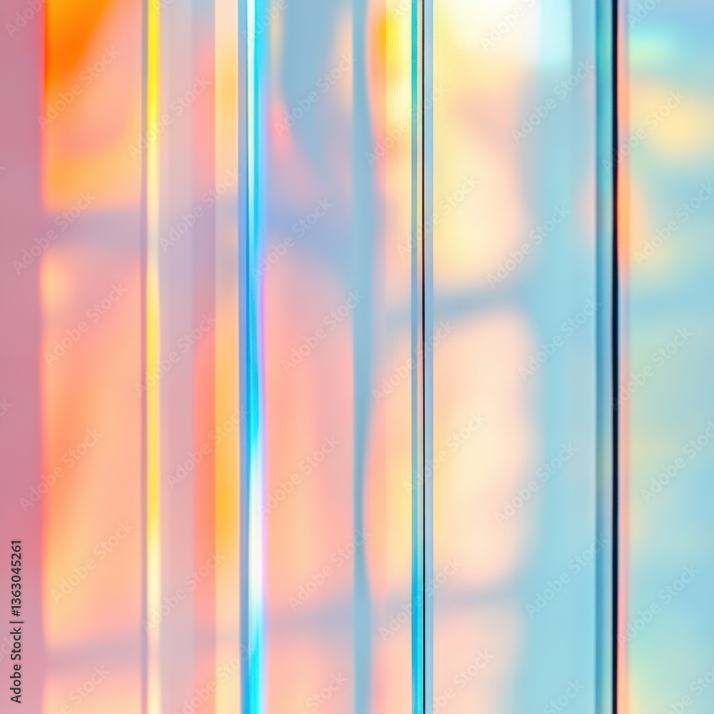 Aufkleber abstract iridescent light play on glass panels creating a modern and dreamy background with a soft f