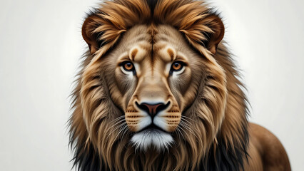 Fototapeta premium Majestic lion portrait african savannah wildlife photography natural habitat close-up view animal kingdom beauty