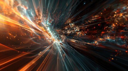 Abstract of digital shape or line and technological cyber style particle design connect in surreal electronic shape designing. High tech scenery express seamless pattern perfect for wallpaper. AIG53.