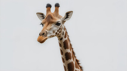 Obraz premium Graceful giraffe portrait in open savannah wildlife photography natural habitat close-up view safari experience