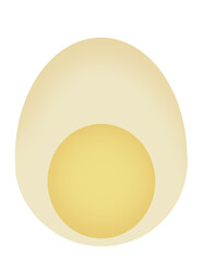 半分に切った味付きゆで卵のイラスト