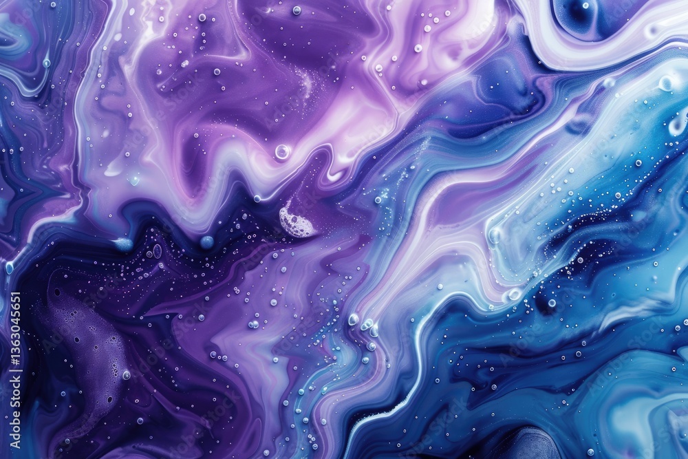 Poster abstract fluid design in shade of purple and blue. background image of liquid or fluid texture with 