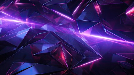 Abstract geometric shapes and lines with purple and pink light