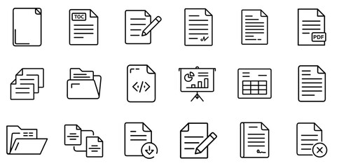 "Document Line Icon Representing Files, Reports, and Digital Paperwork in a Clean and Professional Line Style"

