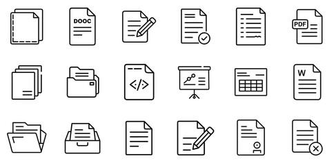 "Document Line Icon Representing Files, Reports, and Digital Paperwork in a Clean and Professional Line Style"

