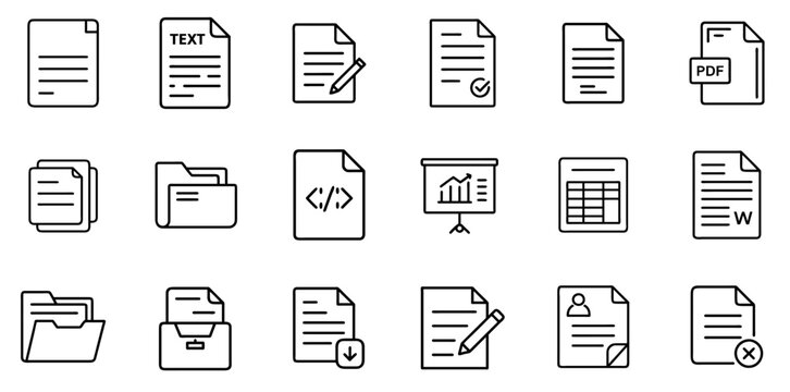 "Document Line Icon Representing Files, Reports, and Digital Paperwork in a Clean and Professional Line Style"

