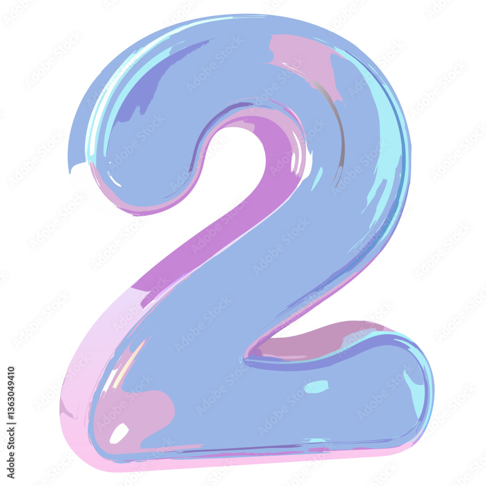 Aufkleber a colorful two-digit number on an isolated background. number 