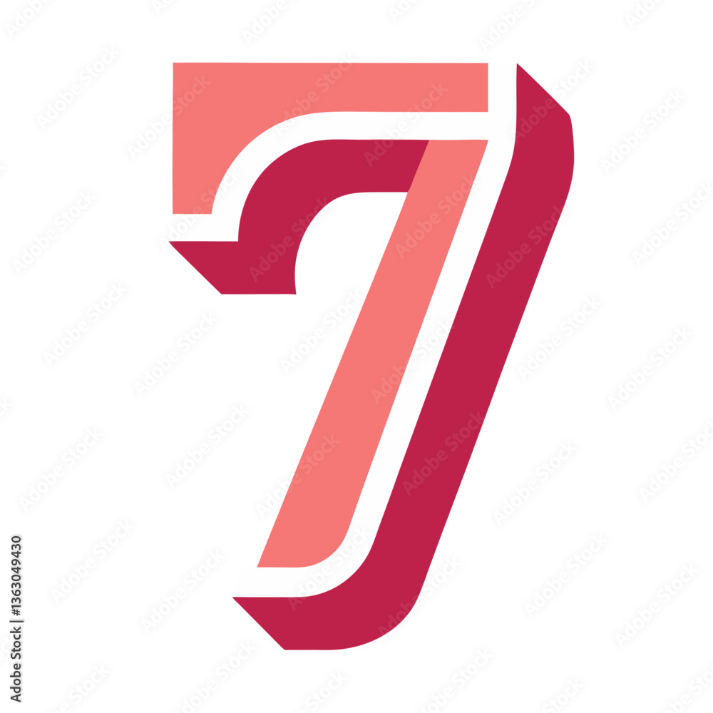 Poster the number seven, with a vibrant and modern design, features layered lines and a sense of depth. its