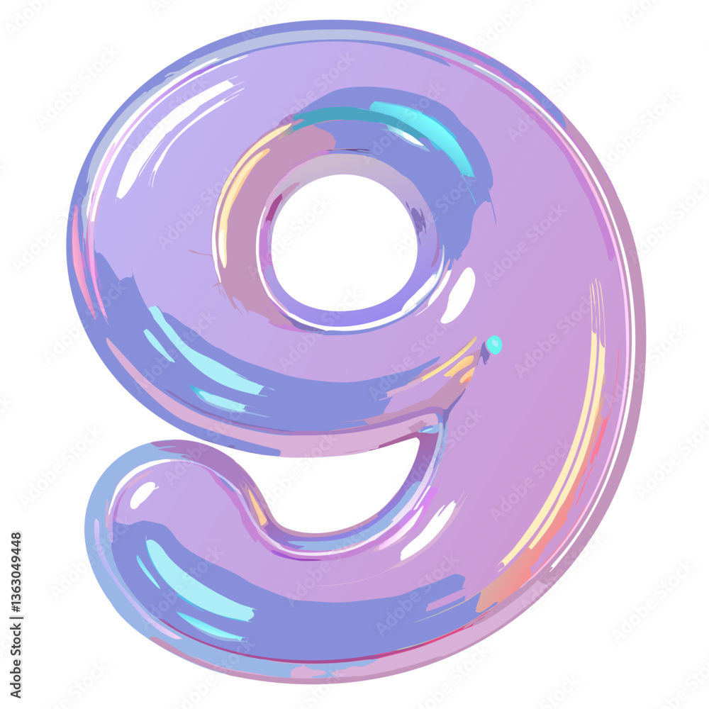 Poster a vibrant, glossy number 
