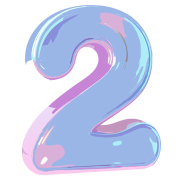 A colorful two-digit number on an isolated background. Number "2" appears in a glossy, playful, and appealing style. vector cartoon illustration