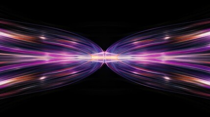 Abstract image featuring light trails radiating from a central point