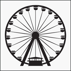 Ferris Wheel silhouette vector 
