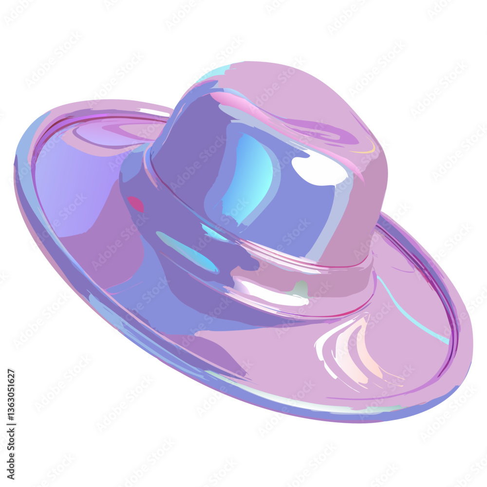 Poster holographic hat: a captivating holographic rendering of a stylish hat. this image encapsulates the f