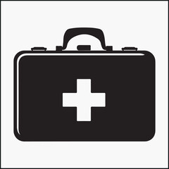 Obraz premium first aid box , medical bag silhouette