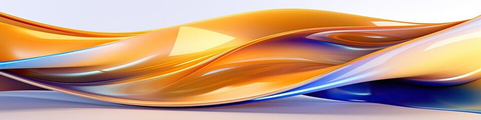 Abstract illustration featuring flowing ribbons of vibrant colors with a sheen
