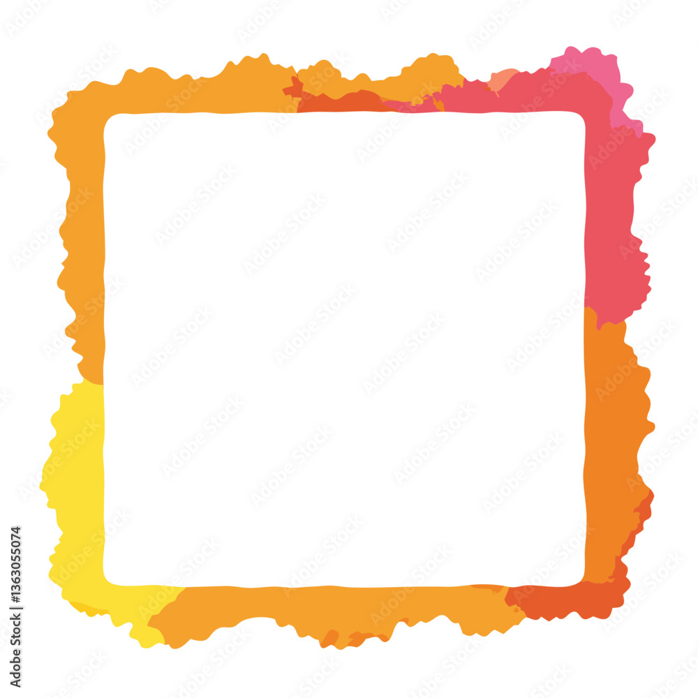 Poster a colorful square frame with a unique, textured design, perfect for artistic compositions. the frame