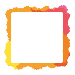 Obraz premium a colorful square frame with a unique, textured design, perfect for artistic compositions. The frame has a vibrant gradient of orange, yellow, and pink