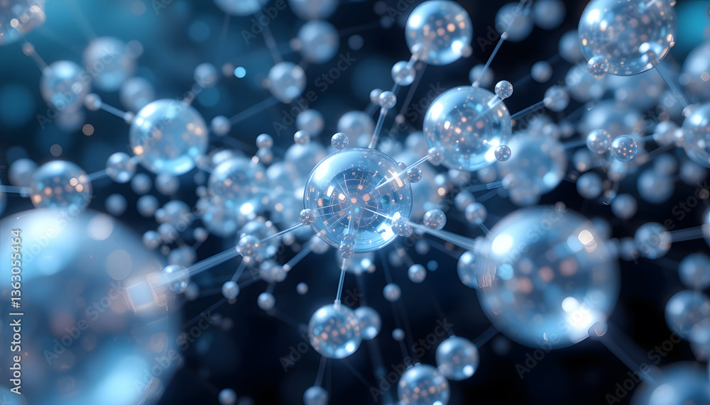 Poster molecular network: an intricately rendered image of a molecular network, featuring interconnected sp