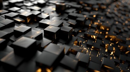 Obraz premium Abstract picture particle in geometric shape with seamlessly pattern. Vibrant geometry object with high tech texture create digital concept scene perfect for science fiction wallpaper design. AIG53.