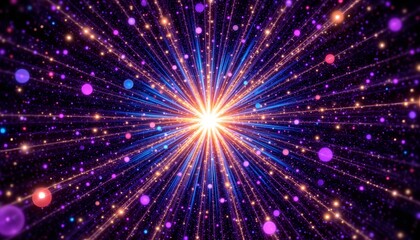 Fototapeta premium A mesmerizing digital artwork featuring a kaleidoscope of rotating colored spots, creating a 3D surreal illustration filled with sacred geometry, mysterious psychedelic patterns