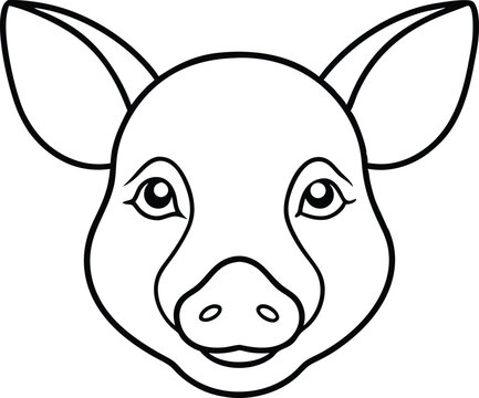 recommend clip art: Pig head icon outline,Pig head line art vector