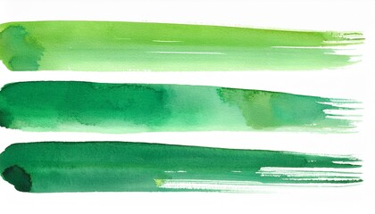 Obraz premium five green watercolor brush strokes
