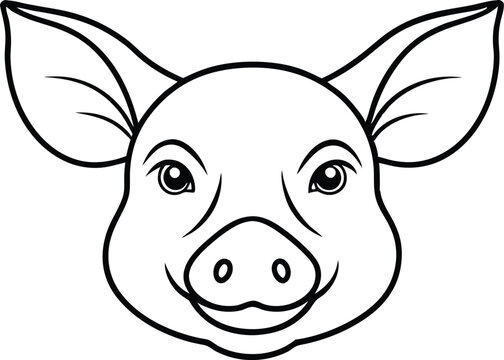 recommend clip art:  Pig head icon outline,Pig head line art vector