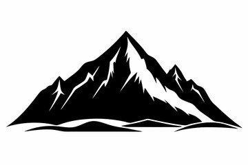 mountain silhouette black vector