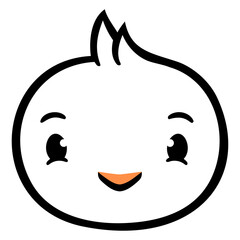 Bird Face Head Duck Cute Cute Friendly Sweet Happy Design Lover Art Vector Illustration Card T-Shirt Poster Sticker Graphic Print Decorative Drawing Isolated Logo Decoration Symbol Creative Cool Style