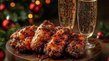 Delicious Glazed Chicken Wings Festive Appetizer for Holiday Celebration