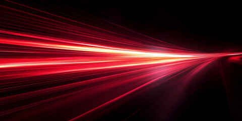 Red line of light speed motion background. red fast movement background design faster. concept texture of digital technology speedy move and space black