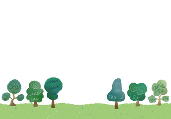 木の風景イラスト
