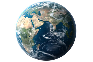 Satellite View of the Earth with Clouds Over the Americas.