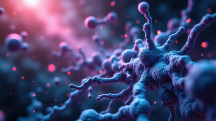 Obraz premium Magnesium Glycinate cell structure with a glowing center, highlighting its importance in cellular health.