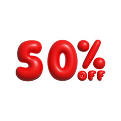 50Percent Promotion Sale Off red color