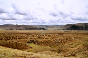 beautiful landscape of the mountains around tagong, sichuan tibetan area