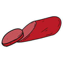 sausage slices illustration hand drawn isolated vector