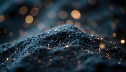 A mesmerizing visual composition where delicately placed dots and lines form intricate triangular shapes