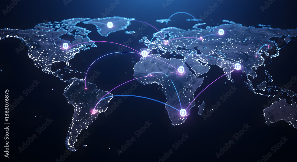 Poster global network visualization: an illuminating digital representation of global interconnectedness, w