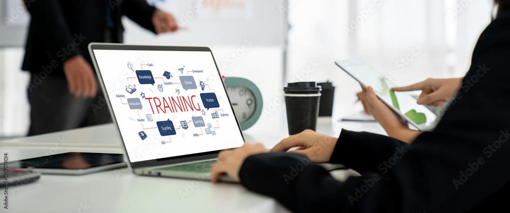 Poster e-learning website with sofware for student to study online on the internet network snugly