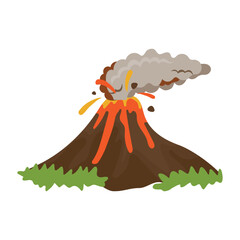 Erupting Volcano Icon Vector Design