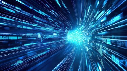 Dynamic light speed energy burst digital space abstract visualization futuristic environment high-definition viewpoint