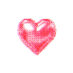 red heart isolated on white